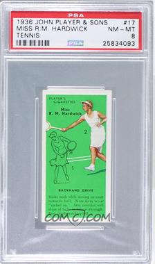 1936 Player's Cigarettes Tennis - Tobacco [Base] #17 - Miss R.M. Hardwick (Backhand Drive) [PSA 8 NM‑MT]