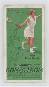 1936 Player's Cigarettes Tennis - Tobacco [Base] #6 - Miss Mary Heeley (Forehand Drive) [Poor to Fair]
