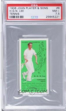 1936 Player's Cigarettes Tennis - Tobacco [Base] #8 - H.G.N. Lee (Forehand Drive) [PSA 7.5 NM+]