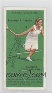 1936 Player's Cigarettes Tennis - Tobacco [Base] #9 - Senorita A. Lizana (Running Forehand Drive)