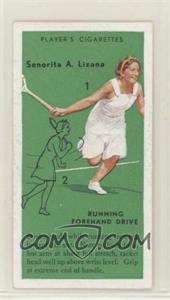 1936 Player's Cigarettes Tennis - Tobacco [Base] #9 - Senorita A. Lizana (Running Forehand Drive)