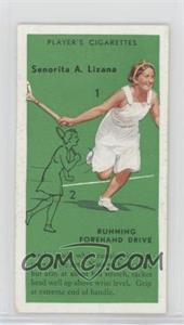 1936 Player's Cigarettes Tennis - Tobacco [Base] #9 - Senorita A. Lizana (Running Forehand Drive)