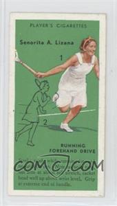 1936 Player's Cigarettes Tennis - Tobacco [Base] #9 - Senorita A. Lizana (Running Forehand Drive)