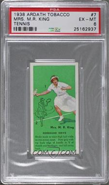 1938 Ardath Tennis - Tobacco [Base] #7 - Mrs. M.R. King (Forehand Drive) [PSA 6 EX‑MT]