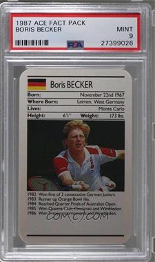 1987 Ace Fact Pack Tennis - [Base] #_BOBE - Boris Becker [PSA 9 MINT]