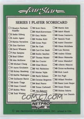 1991 NetPro Tour Stars - [Base] #_CHEC - Checklist - Series 1 Player Scorecard [EX to NM]