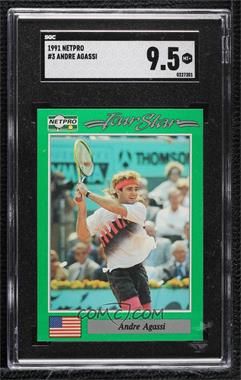 1991 NetPro Tour Stars - [Base] #3 - Andre Agassi [SGC 9.5 Mint+]