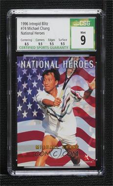 1996 Intrepid Blitz ATP Tour - [Base] #74 - National Heroes - Michael Chang [CSG 9 Mint]