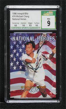 1996 Intrepid Blitz ATP Tour - [Base] #74 - National Heroes - Michael Chang [CSG 9 Mint]