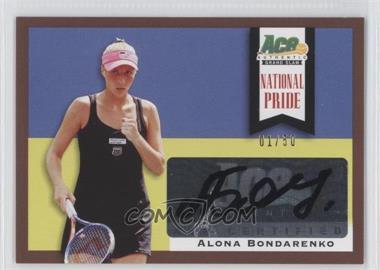 2013 Ace Authentic Grand Slam - National Pride - Bronze #NP-AB2 - Alona Bondarenko /50