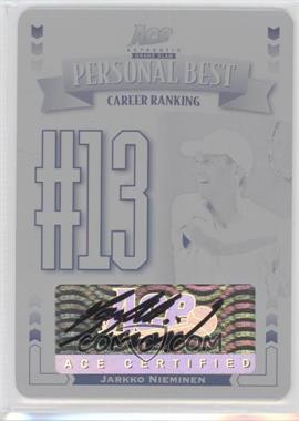 2013 Ace Authentic Grand Slam - Personal Best - Printing Plate Black #PB-JN1 - Jarkko Nieminen /1