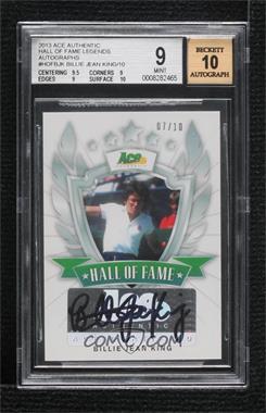 2013 Ace Authentic Signature Series - Hall of Fame #HOF-BJK - Billie Jean King /10 [BGS 9 MINT]