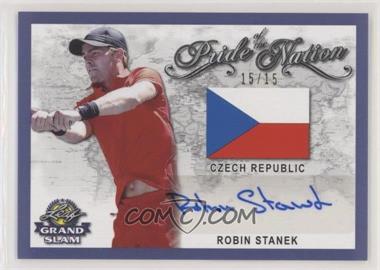 2018 Leaf Grand Slam - Pride of the Nation Autographs - Blue #PN-RS1 - Robin Stanek /15