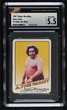 1981 Takara Wrestling Game - [Base] #ATG2.1 - 2 Red - Andre the Giant [CSG 5.5 Excellent+]