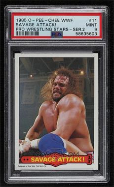 1985 O-Pee-Chee Pro Wrestling Stars - [Base] #11 - Randy Savage [PSA 9 MINT]