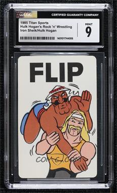 1985 Titan Sports Hulk Hogan's Rock 'n' Wrestling - [Base] #FLIP - Iron Sheik, Hulk Hogan [CGC 9 Mint]