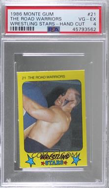 1986 Monty Gum Super Wrestling Stars - [Base] #21 - Road Warriors [PSA 4 VG‑EX]