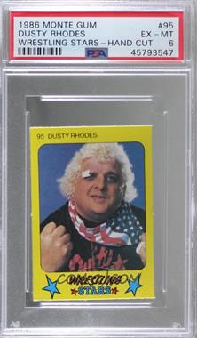 1986 Monty Gum Super Wrestling Stars - [Base] #95 - Dusty Rhodes [PSA 6 EX‑MT]