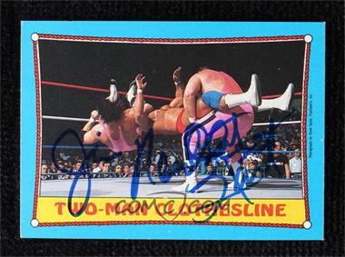 1987 Topps WWF - [Base] #22 - Jim "The Anvil" Neidhart, Bret Hart [Leaf Authentics COA Sticker]