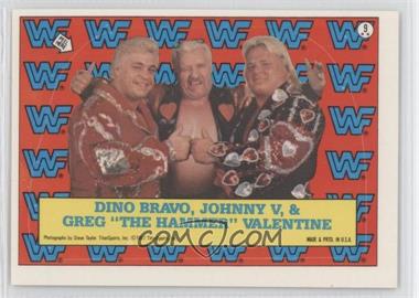 1987 Topps WWF - Stickers #9 - Dino Bravo, Johnny V, Greg "The Hammer" Valentine