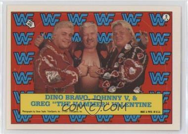 1987 Topps WWF - Stickers #9 - Dino Bravo, Johnny V, Greg "The Hammer" Valentine