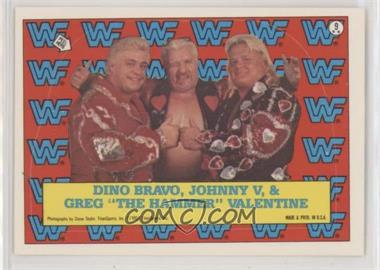 1987 Topps WWF - Stickers #9 - Dino Bravo, Johnny V, Greg "The Hammer" Valentine