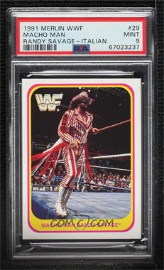 1991 Merlin WWF - [Base] - Italian #29 - Randy Savage [PSA 9 MINT]