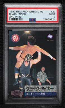 1995 BBM Pro Wrestling - [Base] - 1997 2nd Printing #33 - Black Tiger [PSA 9 MINT]
