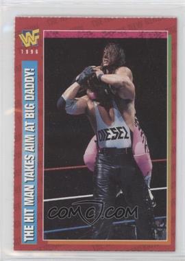 1996-98 WWF Magazine Cards - [Base] #63 - The Hit Man Takes Aim at Big Daddy! [Poor to Fair]