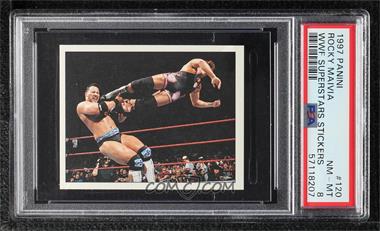 1997 Panini WWF Superstars Album Stickers - [Base] #120 - The Rock, Rocky Maivia, Owen Hart [PSA 8 NM‑MT]