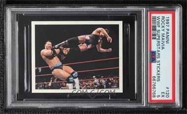 1997 Panini WWF Superstars Album Stickers - [Base] #120 - The Rock, Rocky Maivia, Owen Hart [PSA 5 EX]