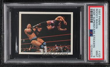 1997 Panini WWF Superstars Album Stickers - [Base] #120 - The Rock, Rocky Maivia, Owen Hart [PSA 9 MINT]