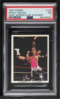 Rocky Maivia, The Rock, Bret Hart [PSA 7 NM]