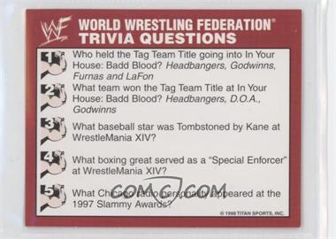 1998 Cardinal World Wrestling Federation Trivia Game - Trivia Cards #74 - Owen Hart