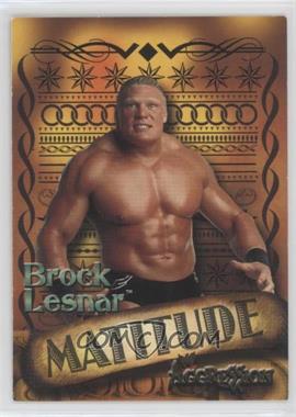 2003 Fleer WWE Aggression - Matitude #3 M - Brock Lesnar [EX to NM]