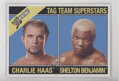 2007 Topps Heritage III WWE - Tag Team - Wrong Back #2 - Charlie Haas, Shelton Benjamin (Brian Kendrick, Paul London Back)