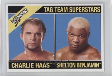 2007 Topps Heritage III WWE - Tag Team - Wrong Back #2 - Charlie Haas, Shelton Benjamin (Brian Kendrick, Paul London Back)