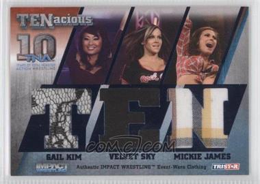 2012 TRISTAR TNA TENacious - Triple Memorabilia - Blue #T17 - Gail Kim, Velvet Sky, Mickie James /50