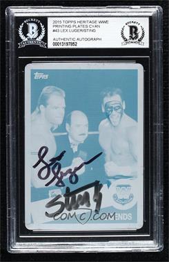 2015 Topps Heritage WWE - [Base] - Printing Plate Cyan #43 - Legend - Lex Luger & Sting /1 [BAS BGS Authentic]