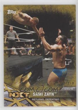 2017 Topps WWE NXT - Matches and Moments - Gold #18 - Sami Zayn /10