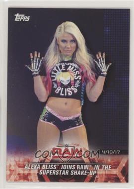2018 Topps WWE Road to Wrestlemania - [Base] #32 - Alexa Bliss Joins Raw In The Superstar Shake-UP