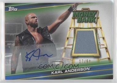 2019 Topps WWE Money in the Bank - Superstar Mat Relic Autographs - Blue #MAR-KA - Karl Anderson /50