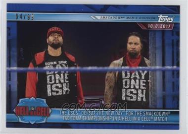 2019 Topps WWE Road to Wrestlemania - [Base] - Blue #59 - The USOS Defeat The New Day For The Smackdown Tag Team Championship /99