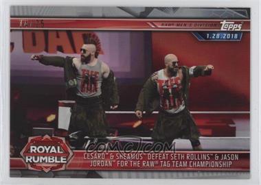 2019 Topps WWE Road to Wrestlemania - [Base] - Silver #23 - Cesaro & Sheamus Defeat Seth Rollins & Jason Jordan /25