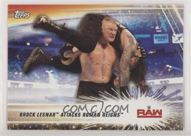 2019 Topps WWE Summerslam - [Base] #91 - Brock Lesnar Attacks Roman Reigns