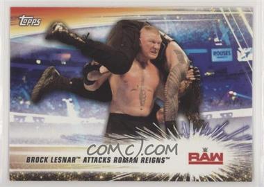 2019 Topps WWE Summerslam - [Base] #91 - Brock Lesnar Attacks Roman Reigns