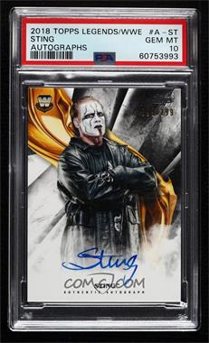 2019 Topps WWE Undisputed - Autographs #A-ST - Sting /199 [PSA 10 GEM MT]