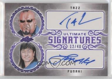 2020 Leaf Ultimate Wrestling - Ultimate Signatures Dual - Purple #US2-12 - Tazz, Funaki /40