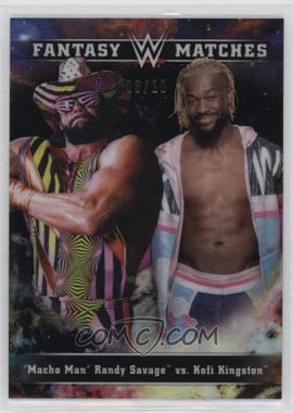 2020 Topps Chrome WWE - Fantasy Matches - Black Refractor #FM-21 - "Macho Man" Randy Savage, Kofi Kingston /10