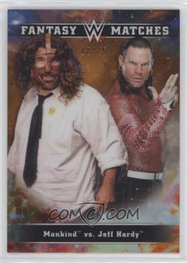 2020 Topps Chrome WWE - Fantasy Matches - Orange Refractor #FM-15 - Mankind, Jeff Hardy /25